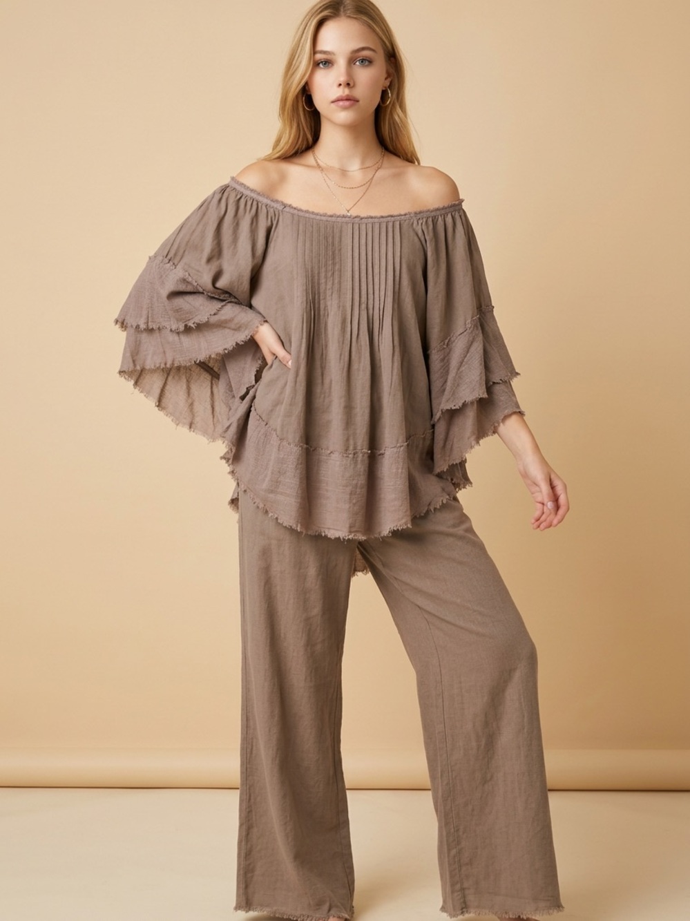 Free People Ribbed Scoop-Neck Top — Dusty Mauve